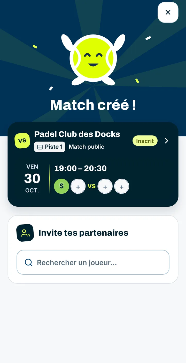 Match créé